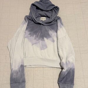 American Eagle Outfitters Tie-Dye Hoodie - Blue and Gray